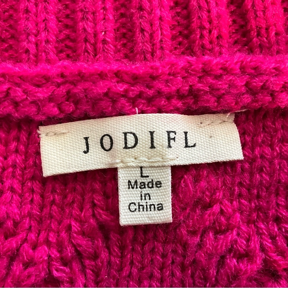 JODIFL Cableknit Sweater Vest Fruit Punch Pink Oversized Vest - Picture 2 of 12